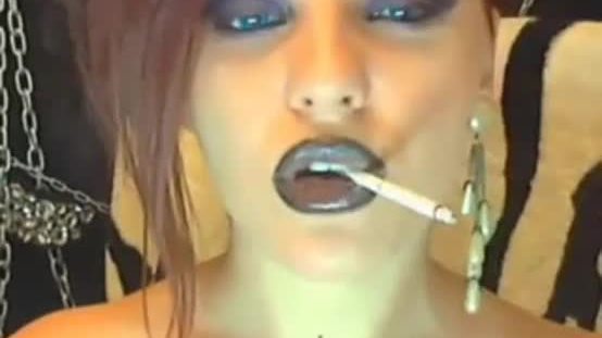 Hot amateur smoking on webcam